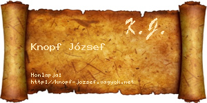 Knopf József névjegykártya